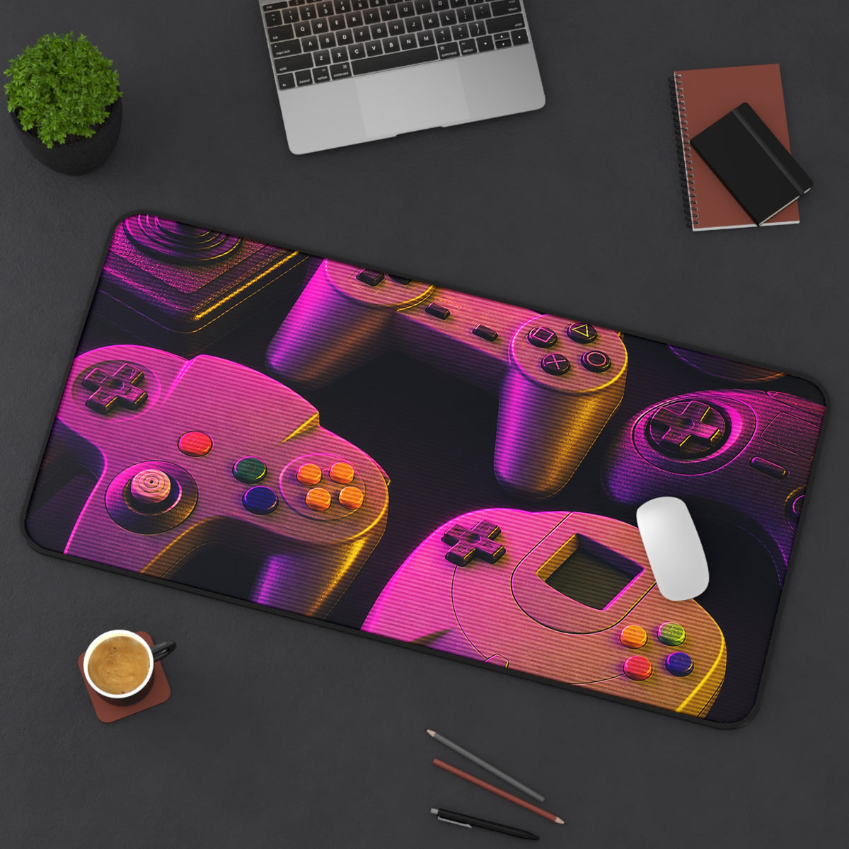 Collection Of Retro Controllers - Gaming Culture Gaming Desk Mat