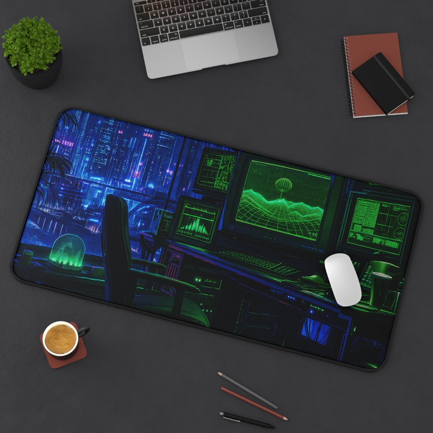 Cyberpunk Hacker Den - Gaming Culture Gaming Desk Mat