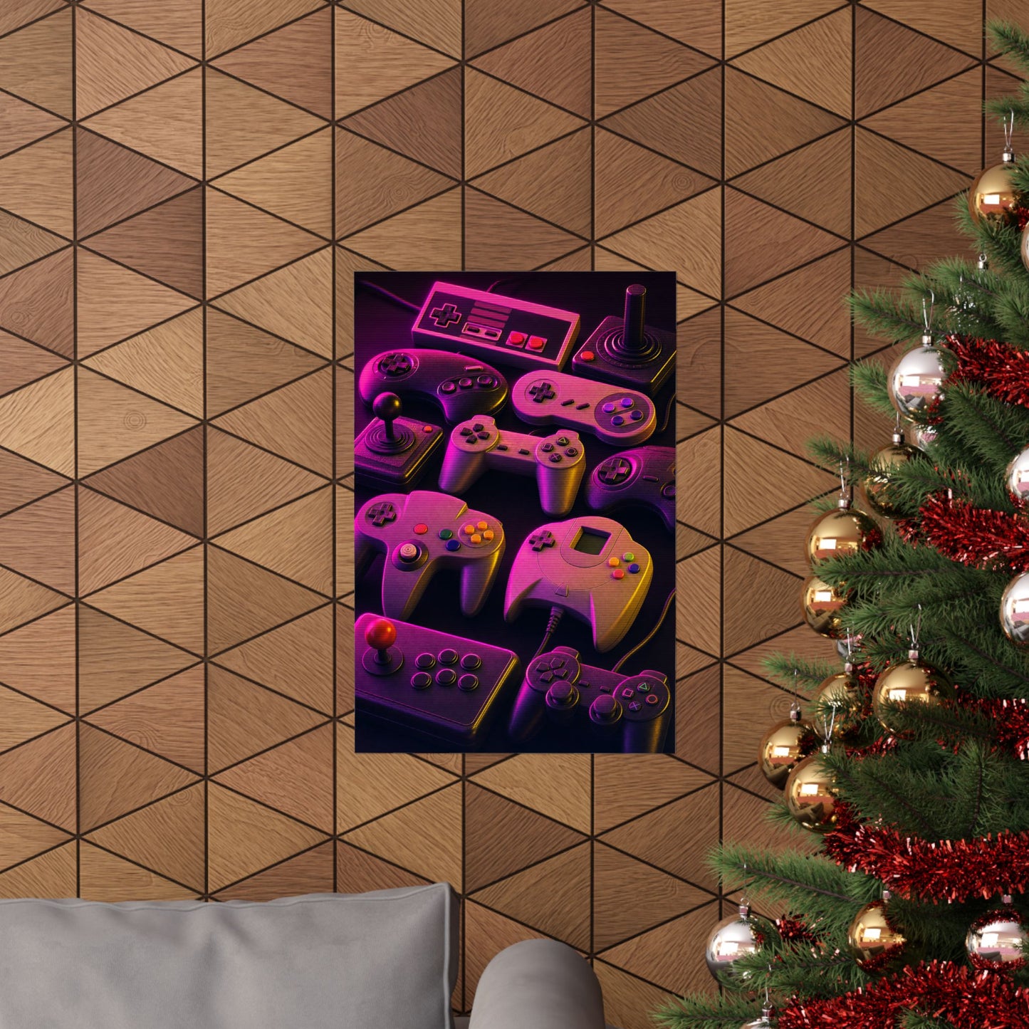 Collection Of Retro Controllers - Gaming Culture Art Print (Matte Poster)