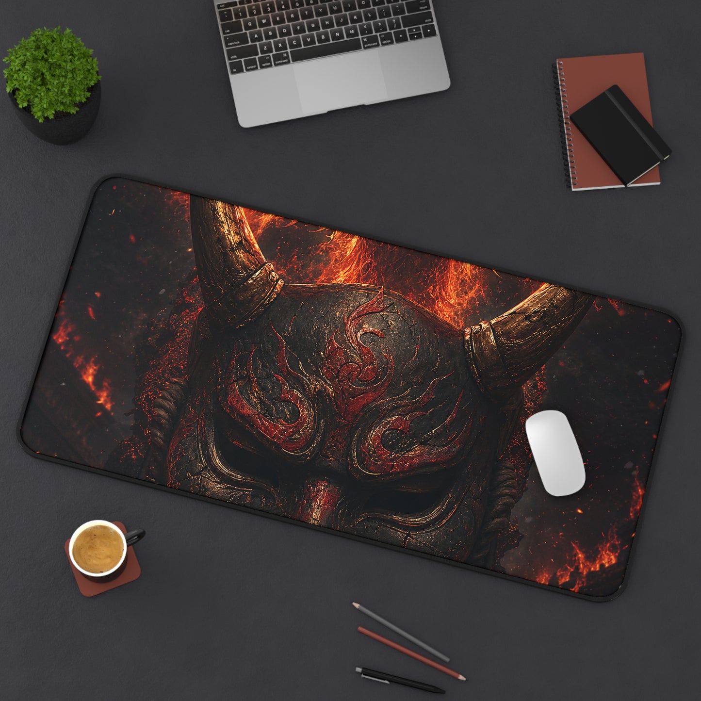 Oni Mask With Phoenix - Sudoni Brand Gaming Desk Mat