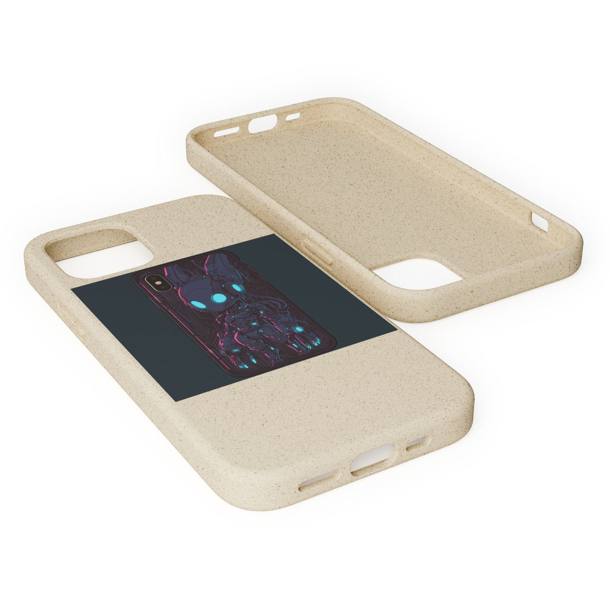 Chibi Robot Anime Phone Case - Cyberpunk Gaming Design, iPhone Samsung - Moikas
