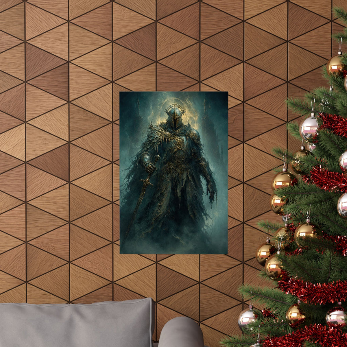 Corrupted Paladin In Decayed Armor - Dark Fantasy Art Print (Matte Poster) - Moikas