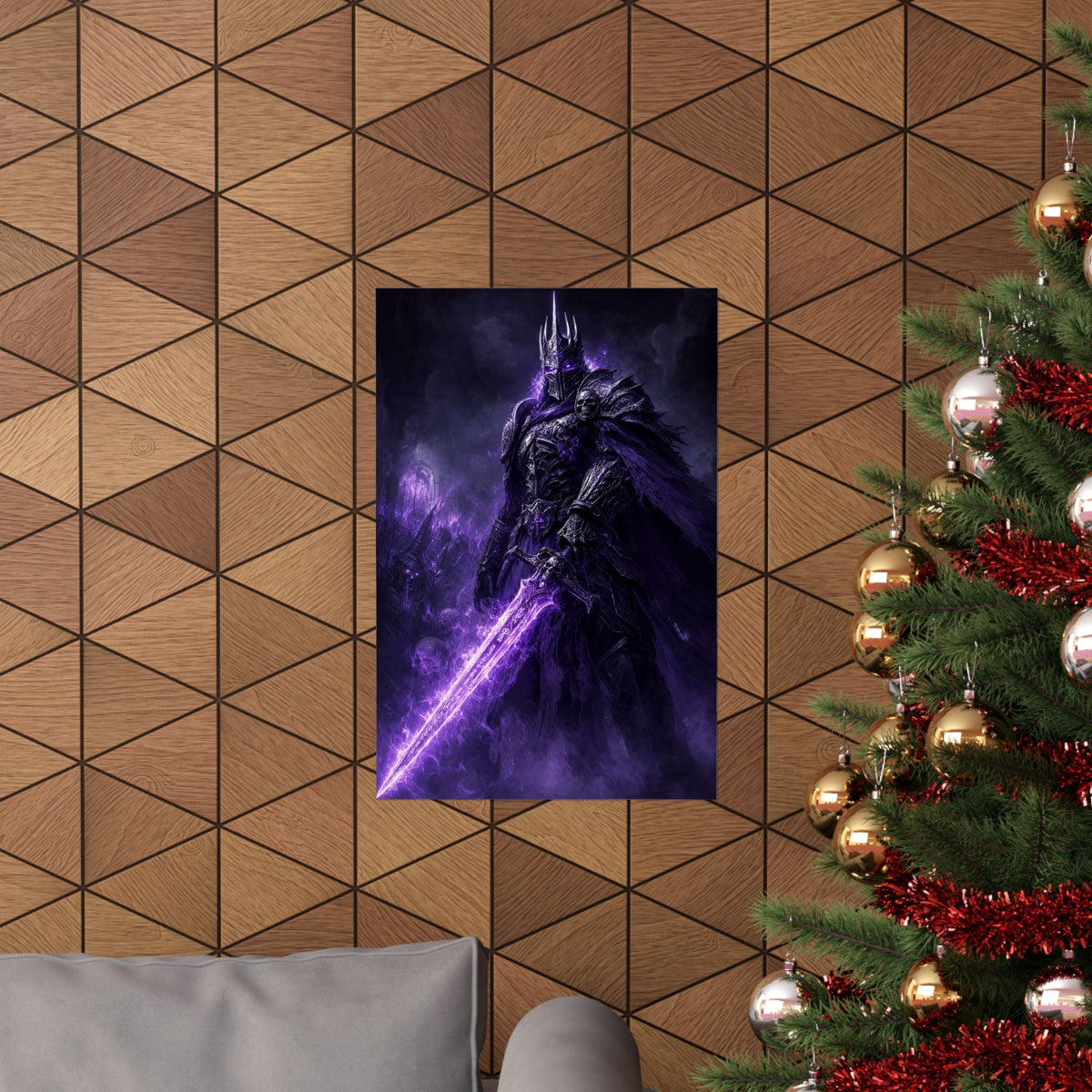Death Knight With Glowing Sword - Dark Fantasy Art Print (Matte Poster) - Moikas