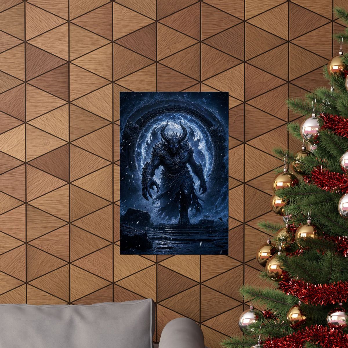 Demon Emerging From Portal - Dark Fantasy Art Print (Matte Poster) - Moikas