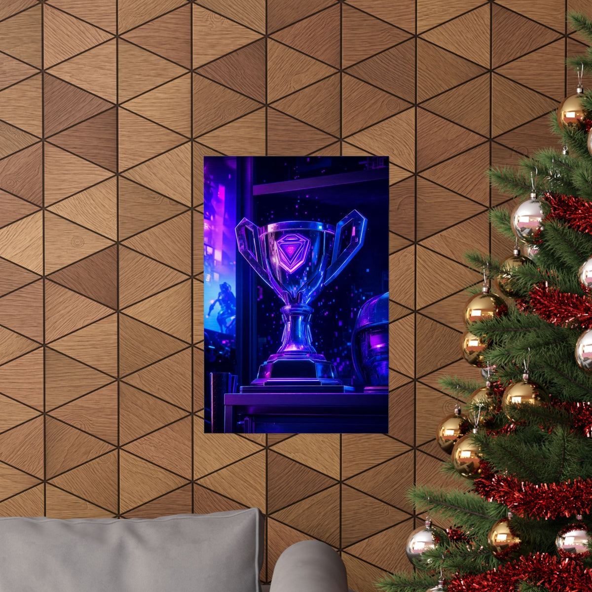 Gaming Trophy On Shelf - Gaming Culture Art Print (Matte Poster) - Moikas