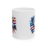 Patriotic Bald Eagle Mug | American Flag Mug | Eagle Mug | Patriotic Cup | Ceramic Mug | Coffee Cup | Gift for Veteran | Proud American Gift - Moikas
