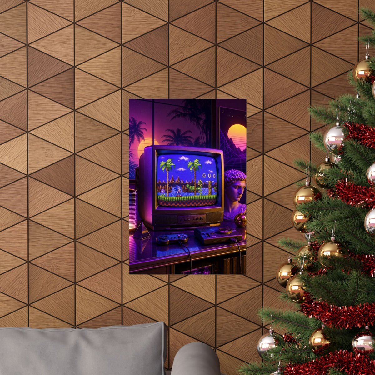 Retro Tv Playing Classic Game - Gaming Culture Art Print (Matte Poster) - Moikas