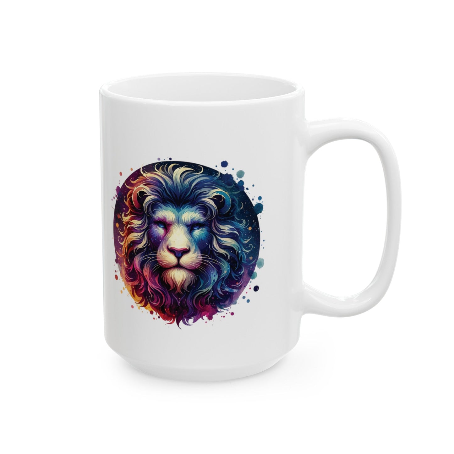 Watercolor Lion Mug | Mug for Lion Lovers | Leo | Lion Cup | Animal Mug | Gift For Animal Lovers | Ceramic Mug | Coffee Cup | Birthday Gift - Moikas