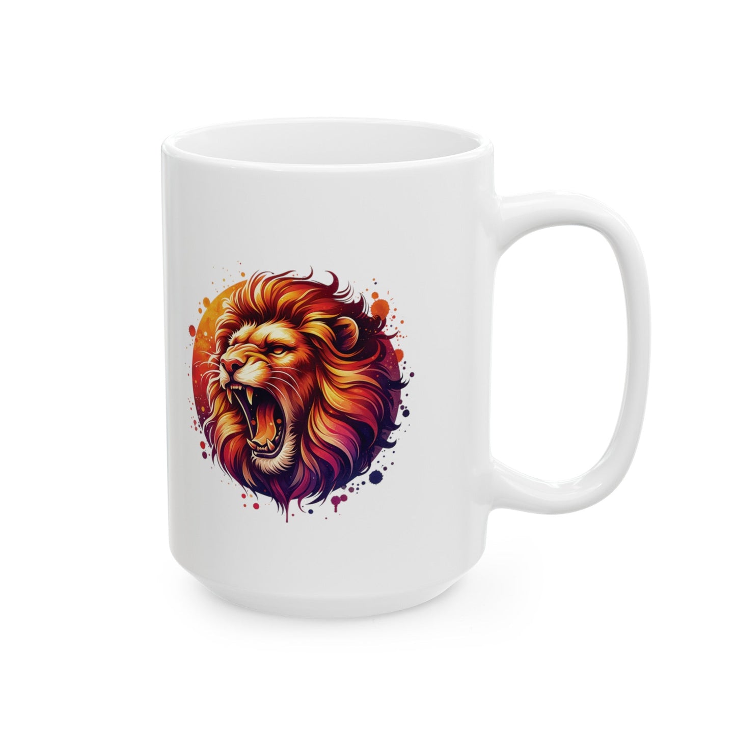 Watercolor Roaring Lion Mug | Mug for Lion Lovers | Leo | Lion Cup | Animal Mug | Gift For Animal Lovers | Ceramic Mug | Coffee Cup | Birthday Gift - Moikas