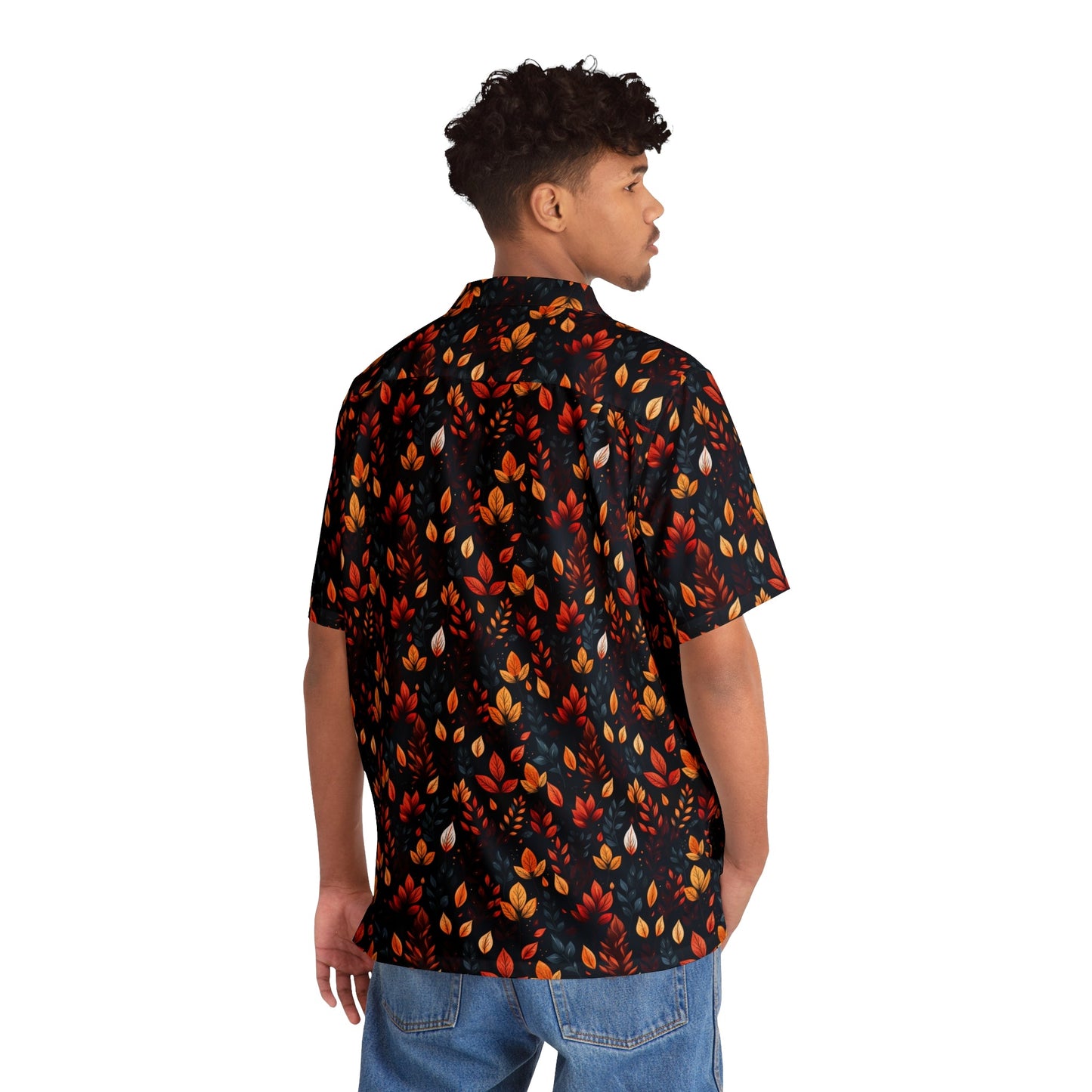 All Over Prints | Premium Fall Leaves Button Up Shirt Fall Collection - Moikas