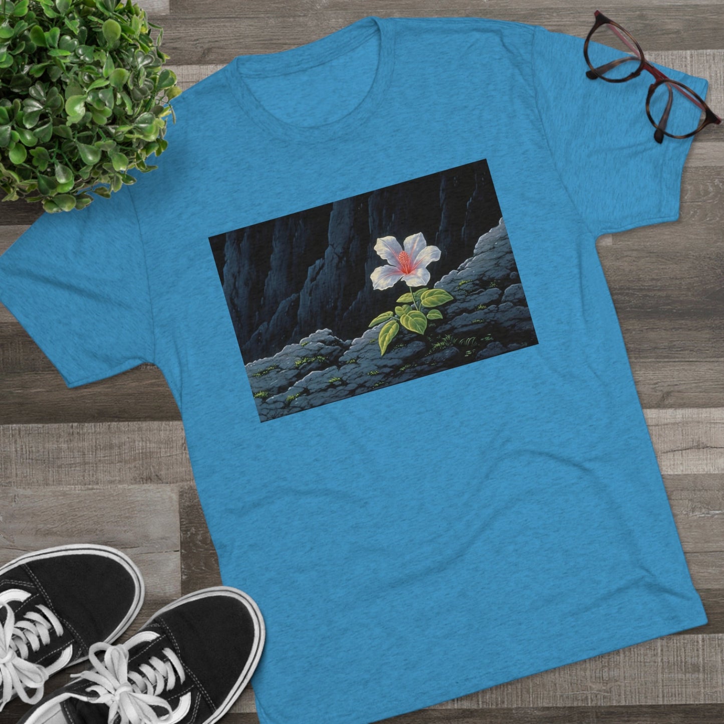 T-Shirt | Retro Flowers Anime T-Shirt | Japanese Aesthetic Vintage Clothing | Kawaii Anime Shirts | Premium Unisex Tri-Blend Crew Tee | Moika's Lookout | - Moikas