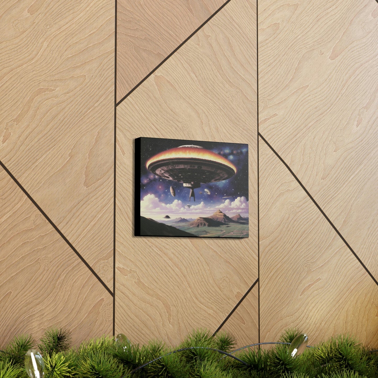 Wall Art | UFO Art Alien Home Décor 10" x 8" | Wall Art - Moikas