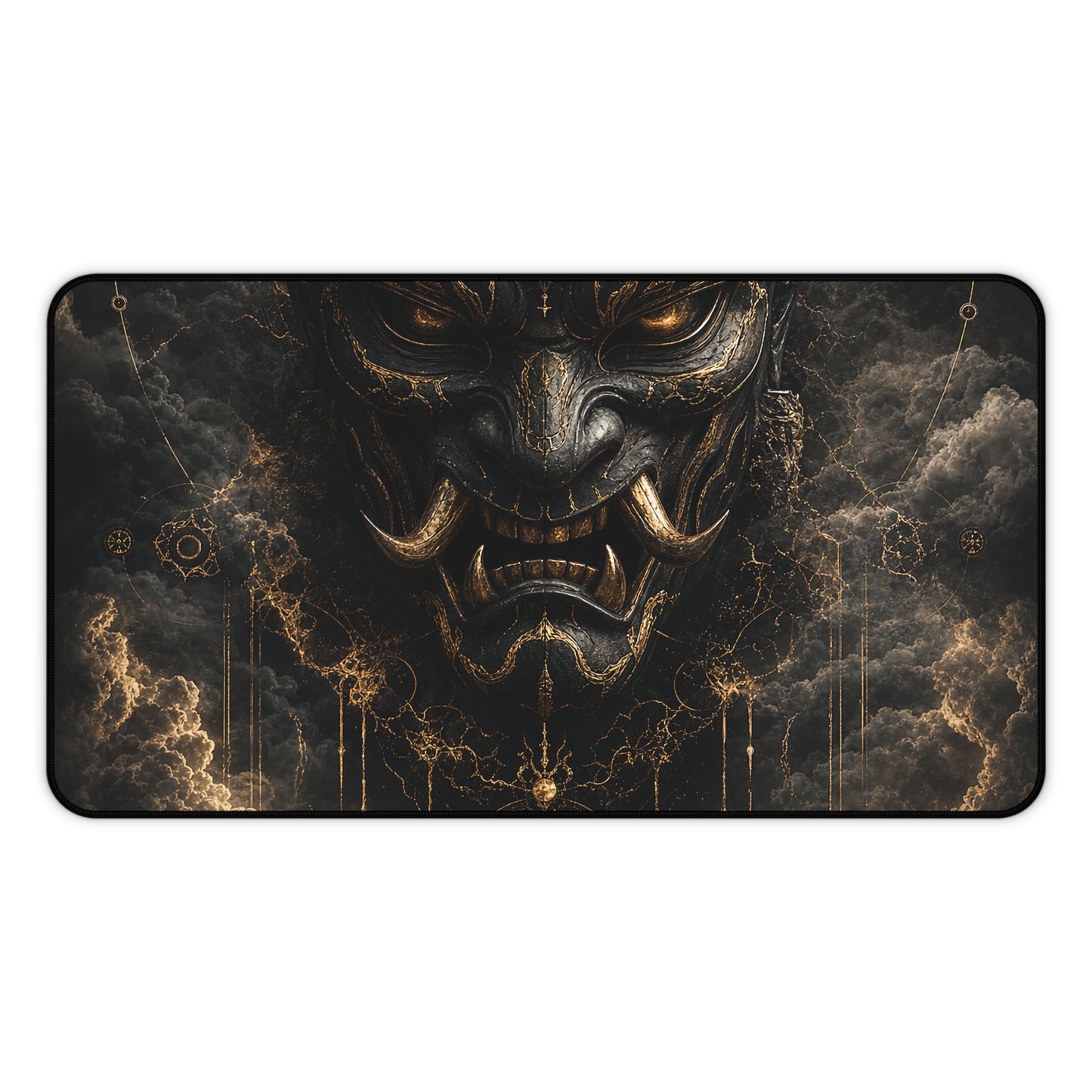 Oni Mask With Storm Clouds - Sudoni Brand Gaming Desk Mat