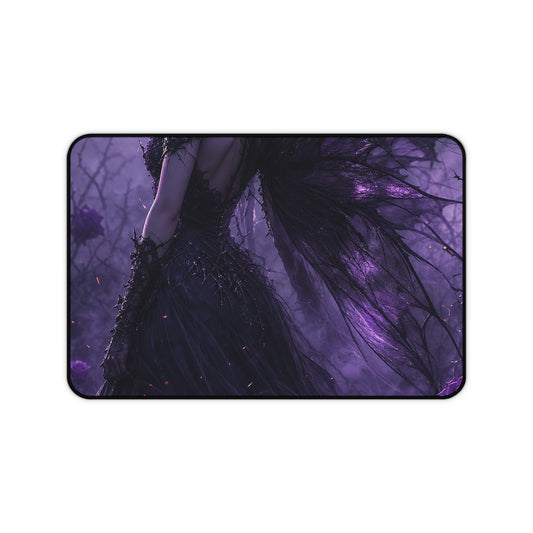 Dark Fairy In Thorn Garden - Dark Fantasy Gaming Desk Mat