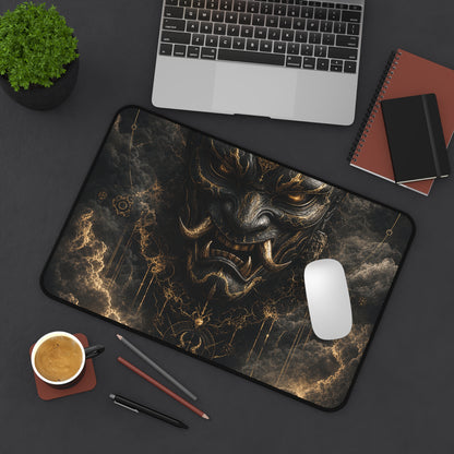 Oni Mask With Storm Clouds - Sudoni Brand Gaming Desk Mat