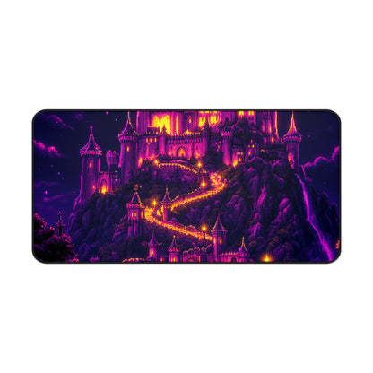Pixel Art Castle On Hill - Gaming Culture Gaming Desk Mat