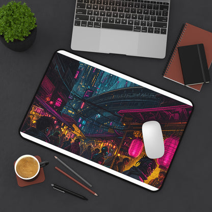Cyberpunk Street Market - Gaming Culture Gaming Desk Mat