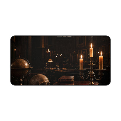 Dark University Hall At Midnight - Dark Academia Gaming Desk Mat