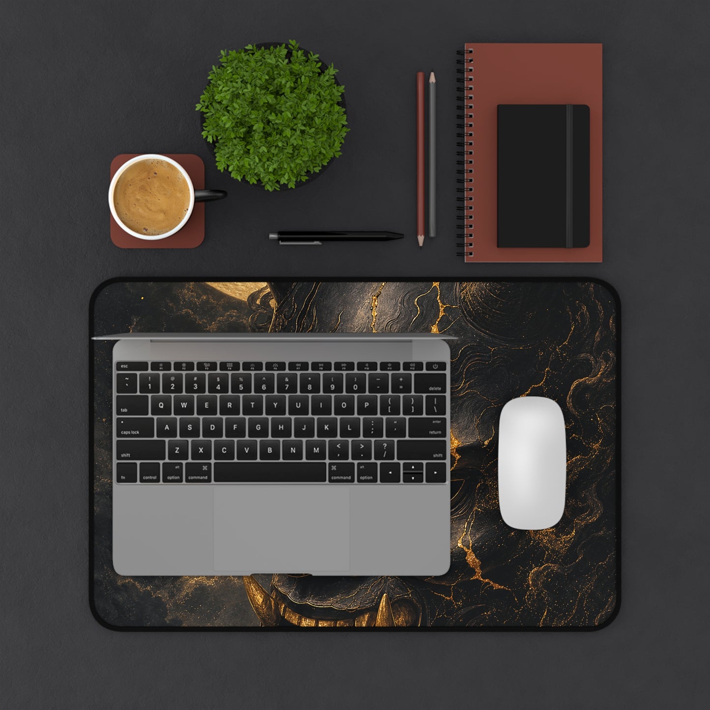 Oni Mask With Full Moon - Sudoni Brand Gaming Desk Mat