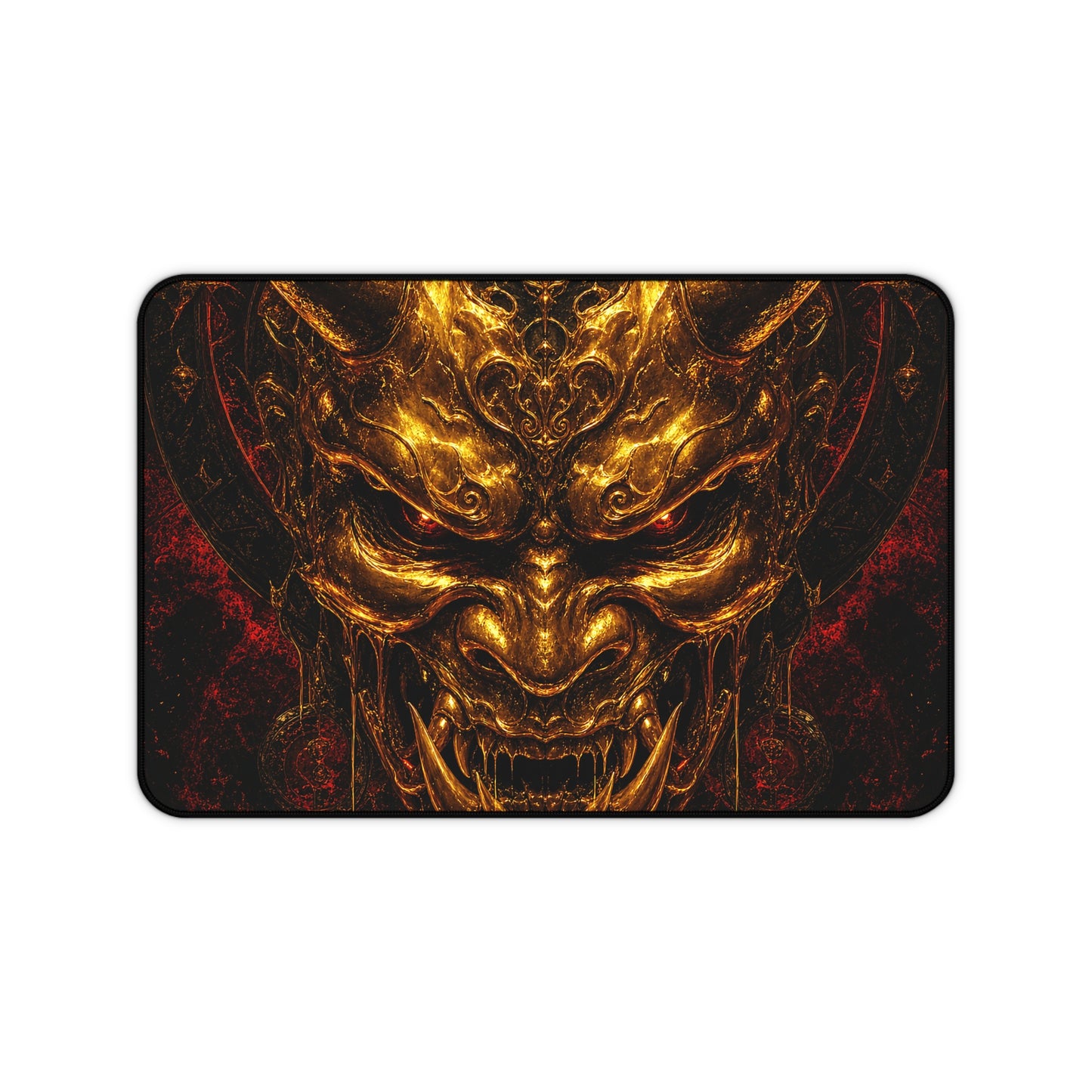 Oni Mask Made Of Molten Gold - Sudoni Brand Gaming Desk Mat