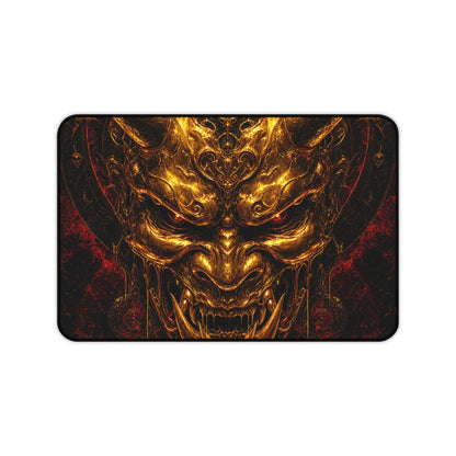 Oni Mask Made Of Molten Gold - Sudoni Brand Gaming Desk Mat