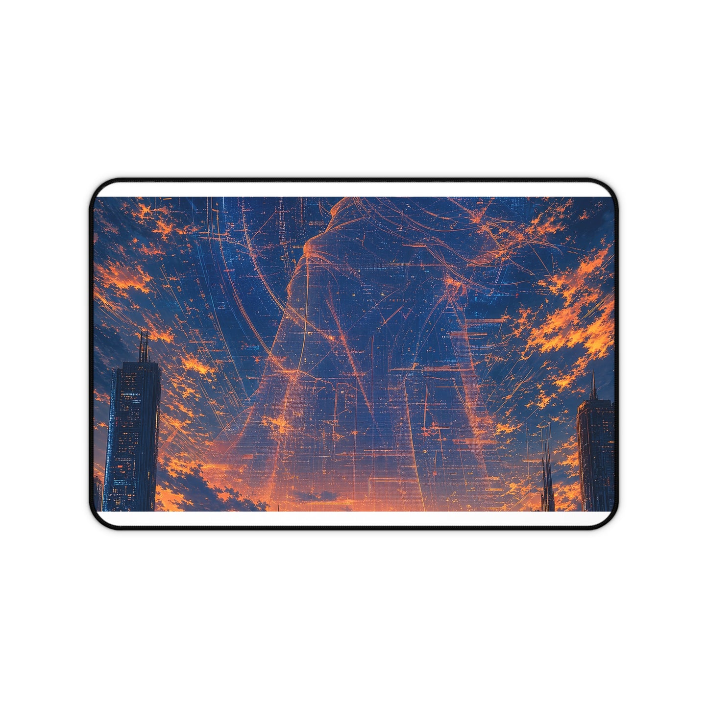 City Under Massive Hologram - Anime Manga Gaming Desk Mat