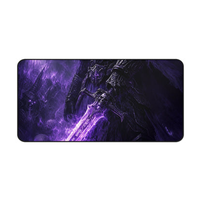 Death Knight With Glowing Sword - Dark Fantasy Gaming Desk Mat