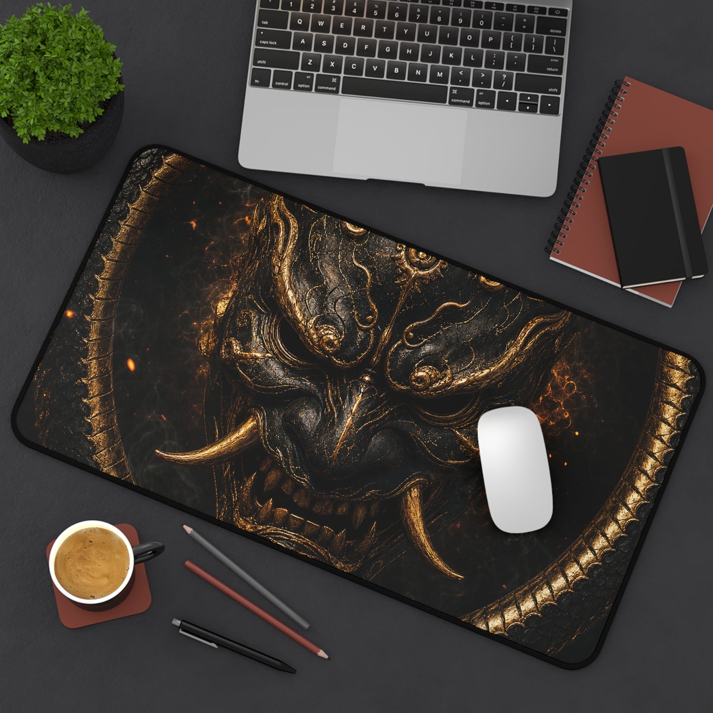 Oni Mask With Ouroboros - Sudoni Brand Gaming Desk Mat