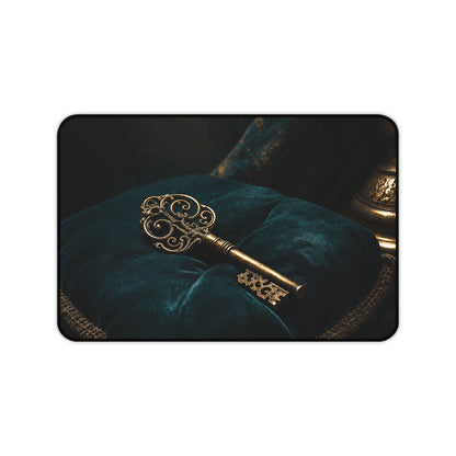 Antique Key On Velvet Cushion - Dark Academia Gaming Desk Mat