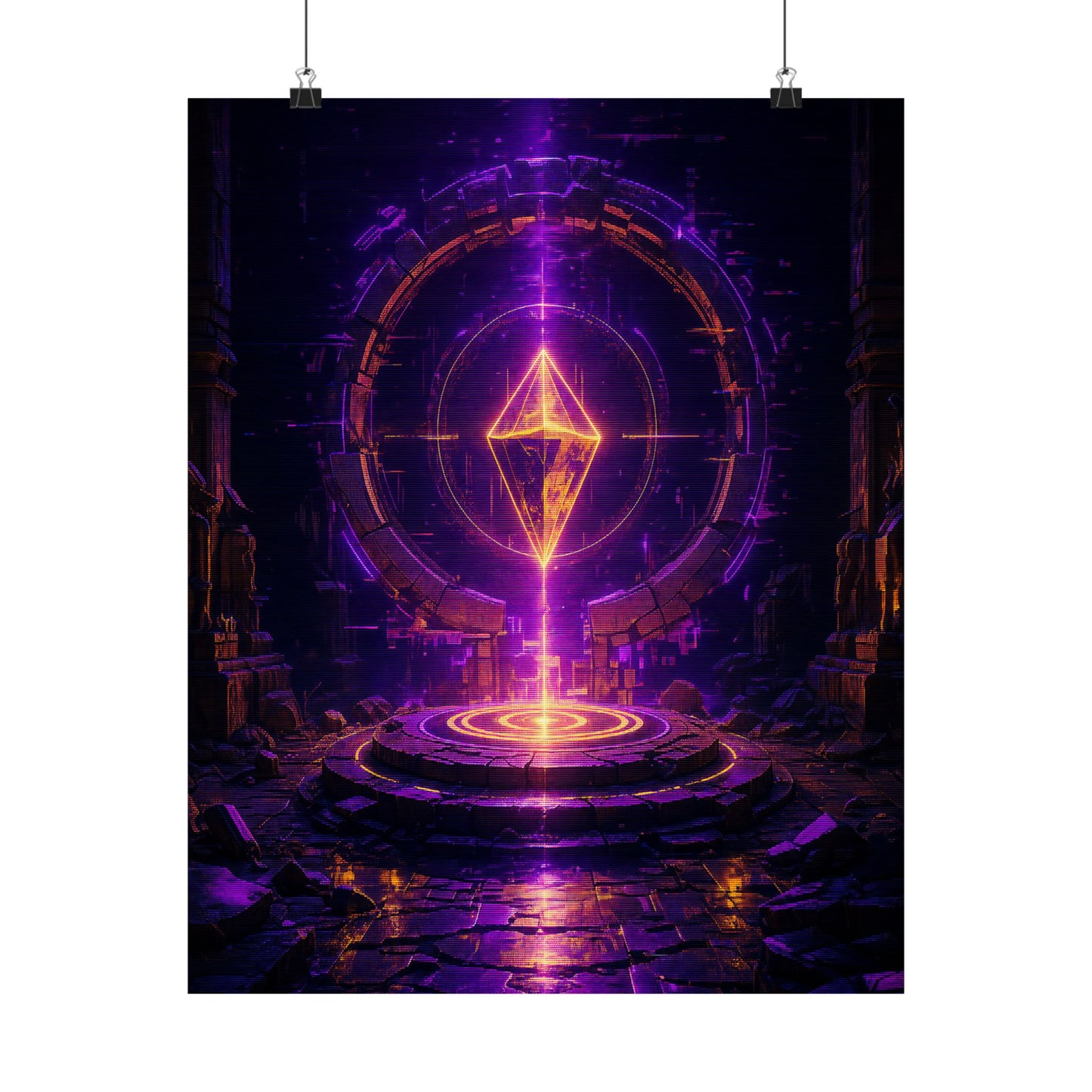 Save Point Glowing In Darkness - Gaming Culture Art Print (Matte Poster)