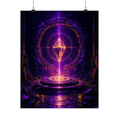 Save Point Glowing In Darkness - Gaming Culture Art Print (Matte Poster)