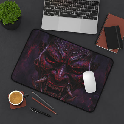 Oni Mask With Dark Forest Behind - Sudoni Brand Gaming Desk Mat
