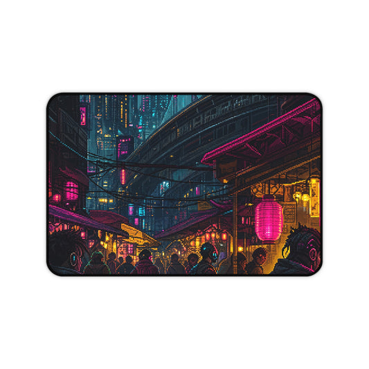 Cyberpunk Street Market - Gaming Culture Gaming Desk Mat