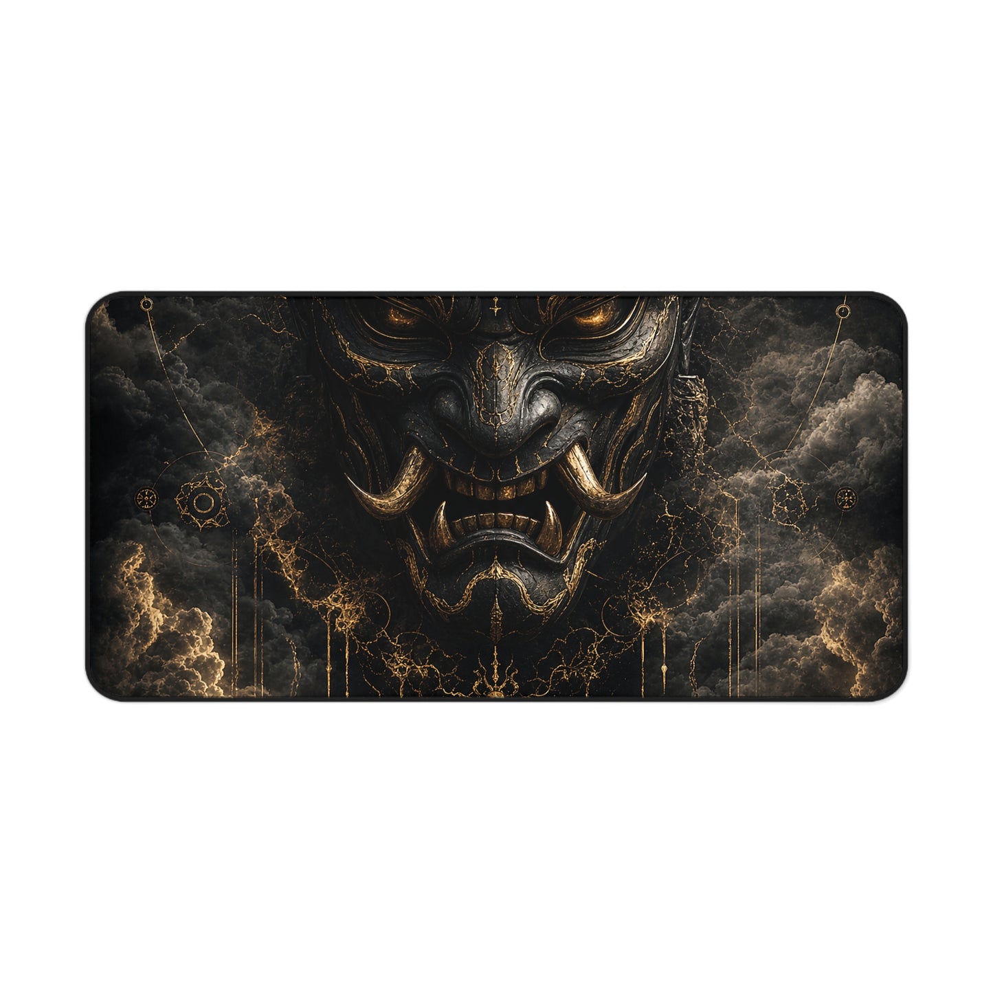 Oni Mask With Storm Clouds - Sudoni Brand Gaming Desk Mat