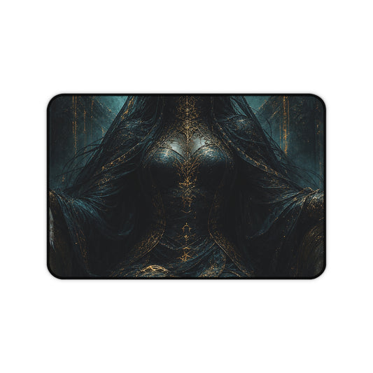Dark Queen With Crown Of Thorns - Dark Fantasy Gaming Desk Mat