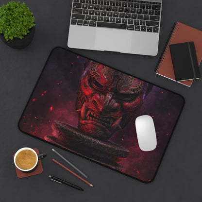 Oni Mask On Pedestal - Sudoni Brand Gaming Desk Mat