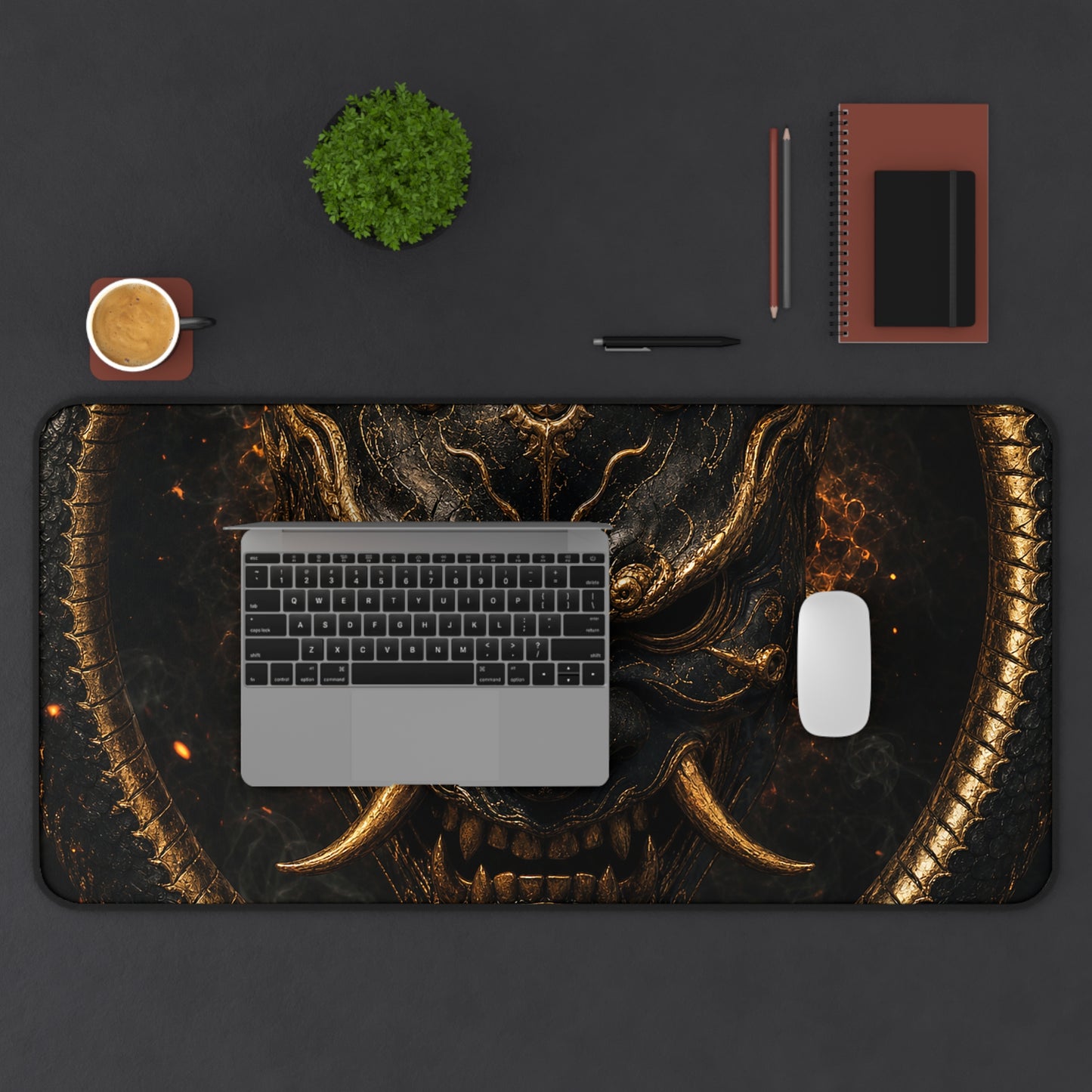Oni Mask With Ouroboros - Sudoni Brand Gaming Desk Mat