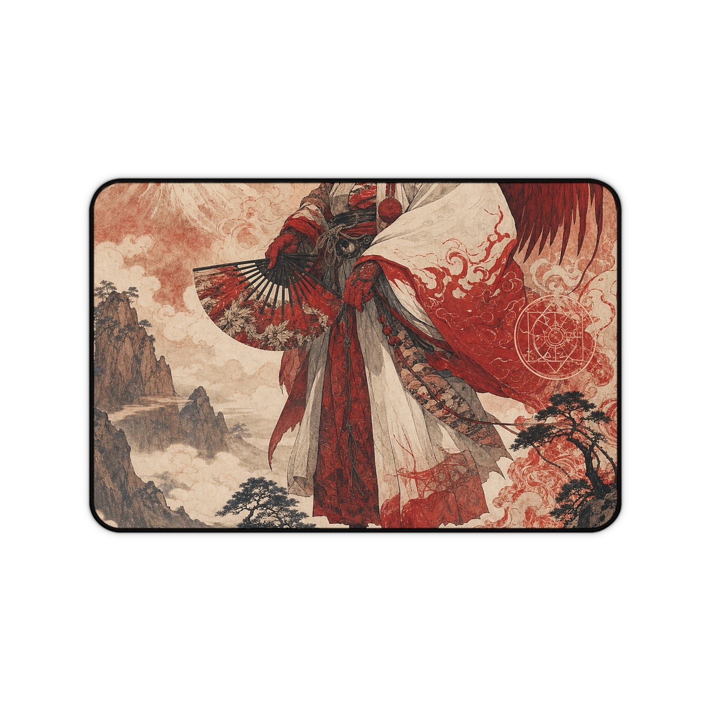 Tengu With Fon Mountain - Japanese Mythology Gaming Desk Mat