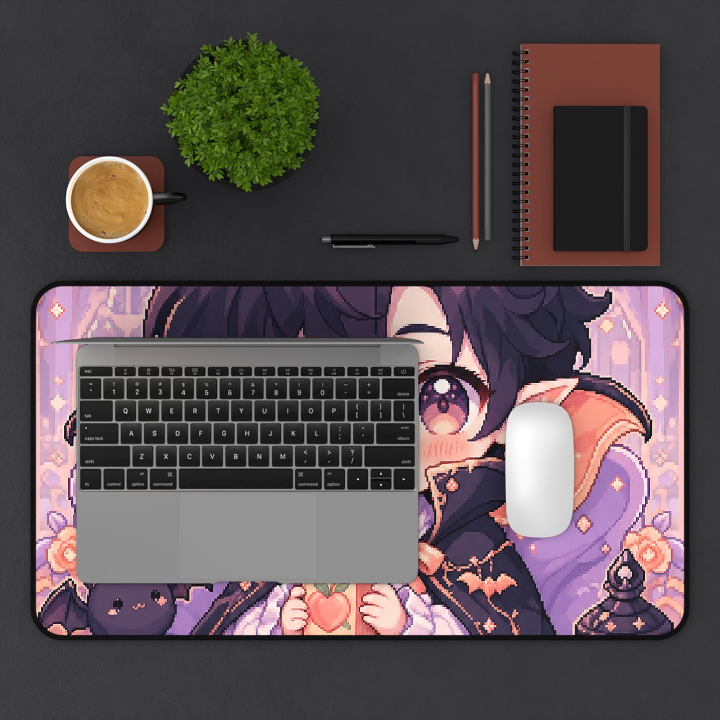 Chibi Vampire With Juice Box - Kawaii Gaming Gaming Desk Mat
