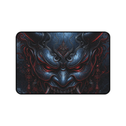 Oni Mask With Black Sun Behind It - Sudoni Brand Gaming Desk Mat