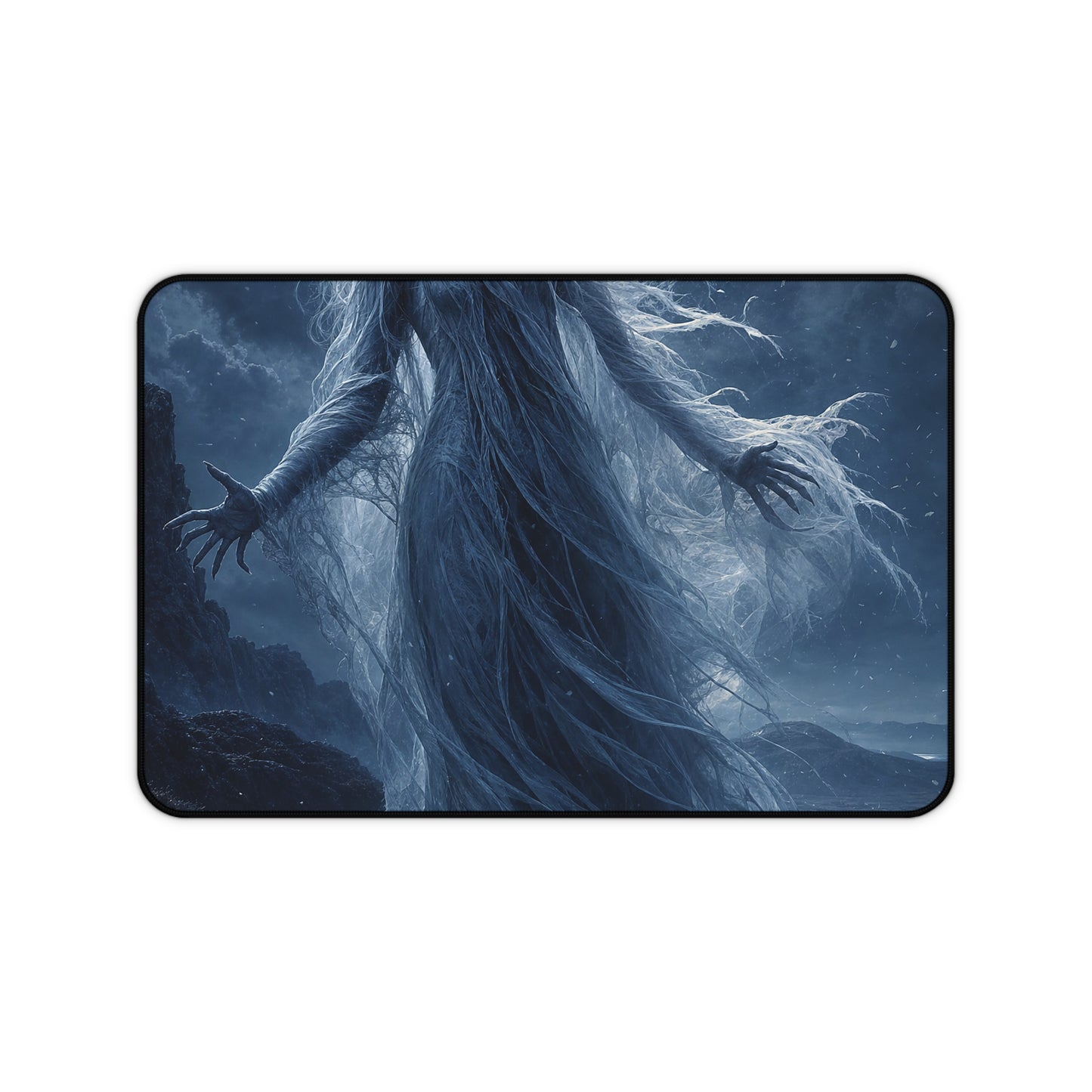 Banshee Wailing Over Moor - Dark Fantasy Gaming Desk Mat