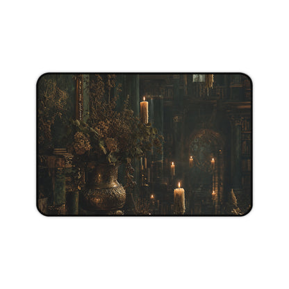 Ancient Library With Floating Candles - Dark Academia Gaming Desk Mat