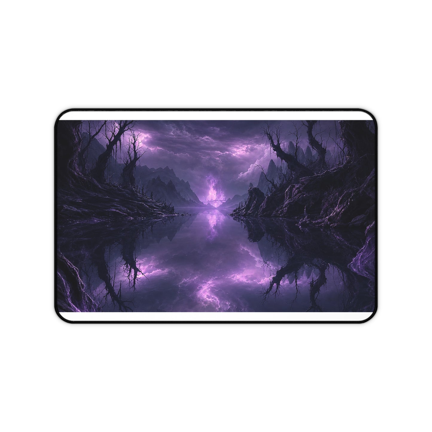 Cursed Mirror Lake - Dark Fantasy Gaming Desk Mat