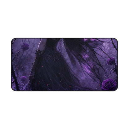 Dark Fairy In Thorn Garden - Dark Fantasy Gaming Desk Mat