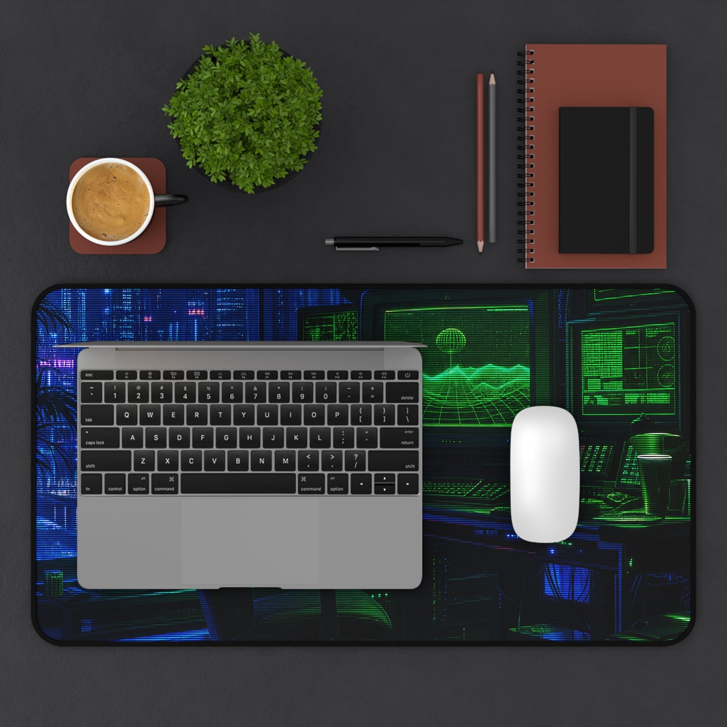 Cyberpunk Hacker Den - Gaming Culture Gaming Desk Mat