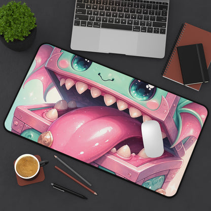 Cute Chest Monster With Tongue - Kawaii Gaming Gaming Desk Mat