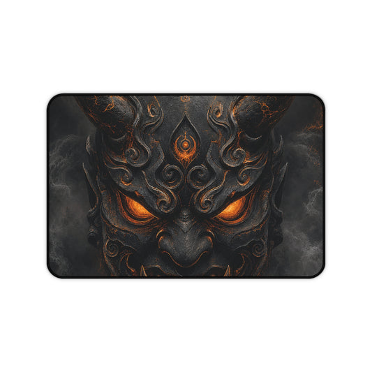 Oni Mask With Crescent Moon - Sudoni Brand Gaming Desk Mat