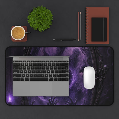 Cursed Mirror Reflecting Horrors - Dark Fantasy Gaming Desk Mat