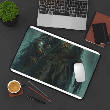 Corrupted Paladin In Decayed Armor - Dark Fantasy Gaming Desk Mat