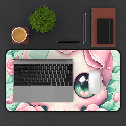 Kawaii Skull With Bow - Kawaii Gaming Gaming Desk Mat